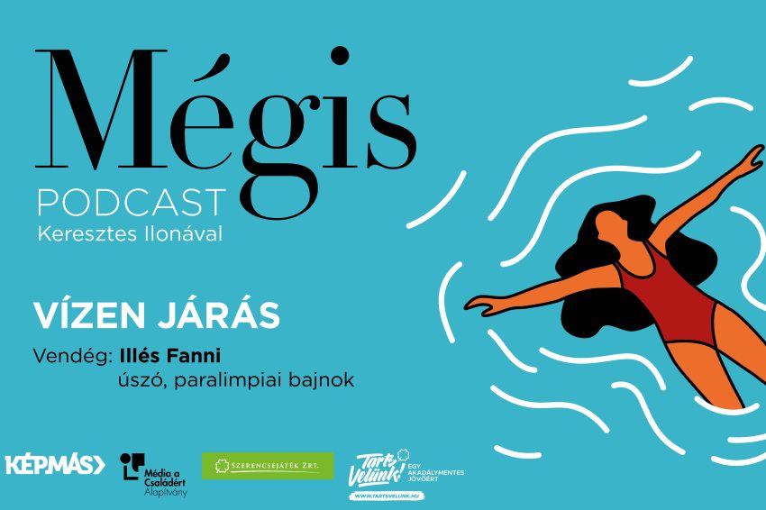 A Mégis podcast Illés Fanni úszóról szóló epizódjának plakátja