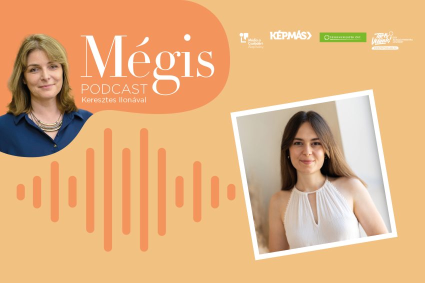 Gersei Csenge a Mégis podcast plakátján