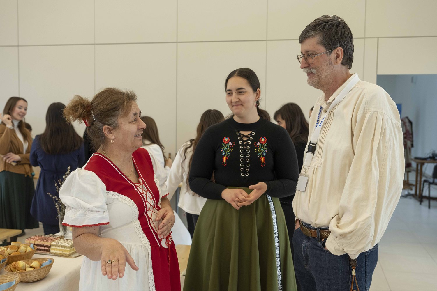 Two shepherdesses and Dr. Zsolt Molnár, the initiator of the event